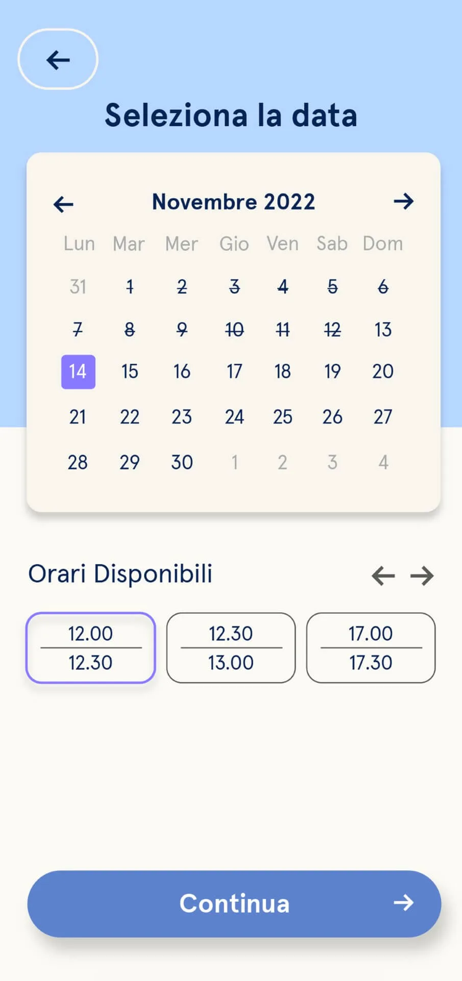 Fleder scheduling calendar screen