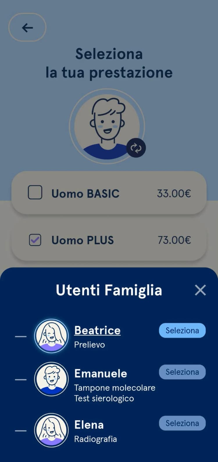 Fleder family management screen