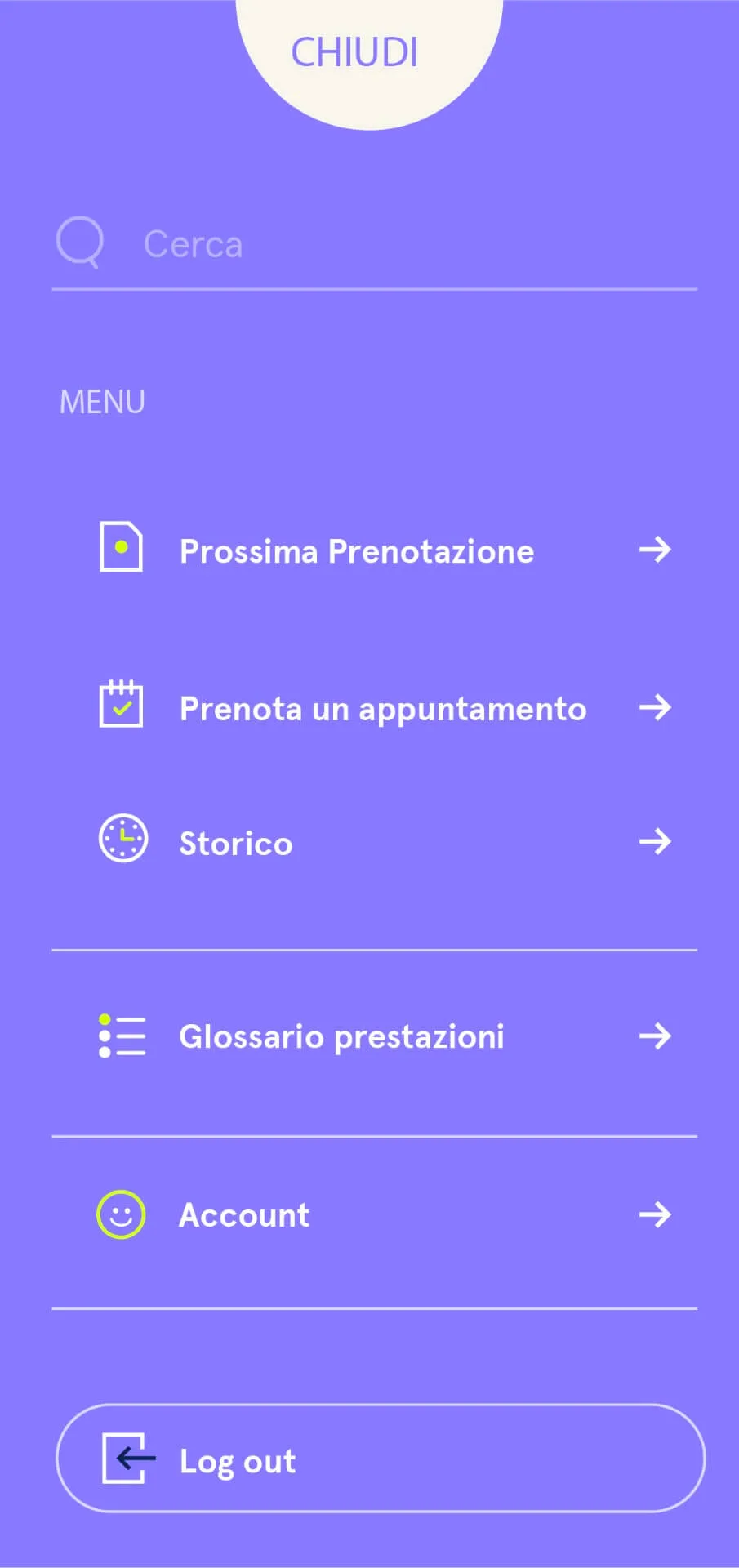 Fleder app navigation menu
